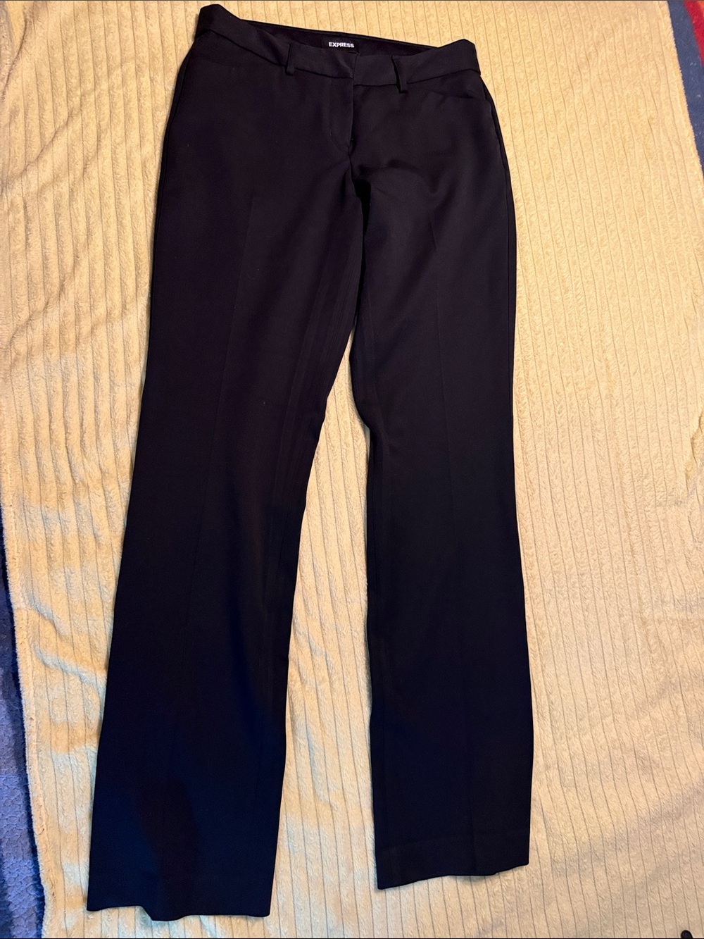 Express Black Straight-Leg Dress Trousers